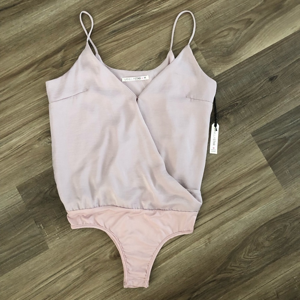 Vanilla Star lilac wrap tank top bodysuit size medium